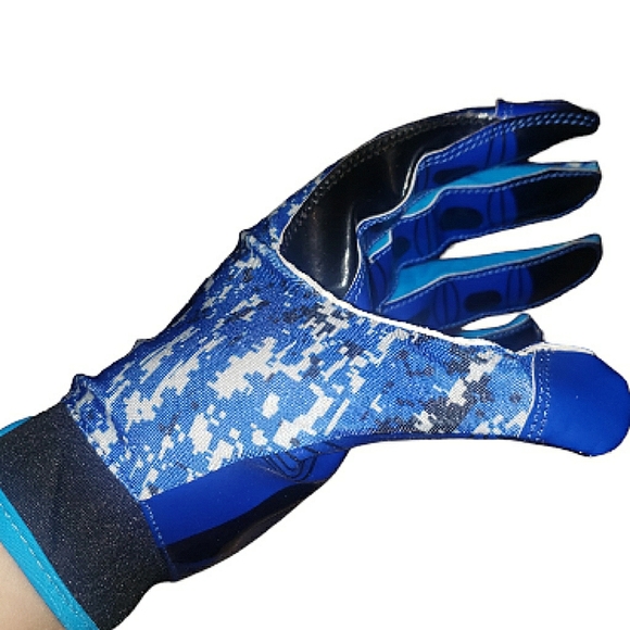 Franklin Tacky Grip-Rite 400 Football Receiver Performance Gloves S/M Blue/Black - Picture 8 of 15